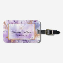 Etiqueta de equipaje de lavanda encantadora