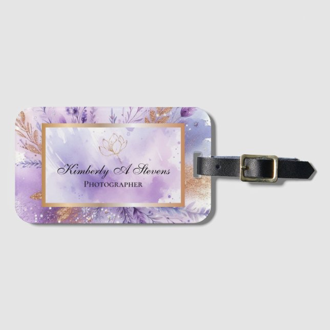 Etiqueta de equipaje de lavanda encantadora (Anverso horizontal)