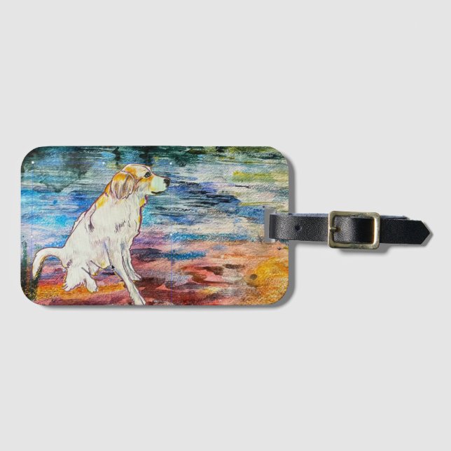 Etiqueta de equipaje de los grandes Pirineos (Anverso horizontal)