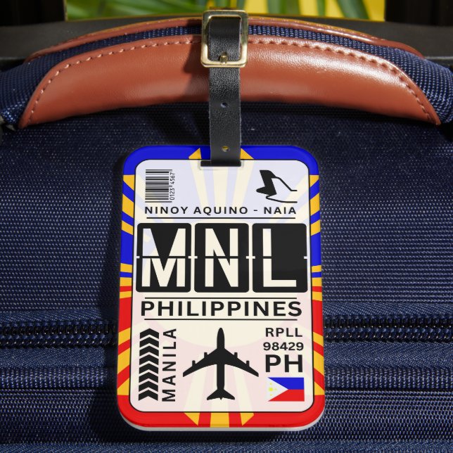 Etiqueta de equipaje de Manila en Filipinas (Anverso In situ 2)