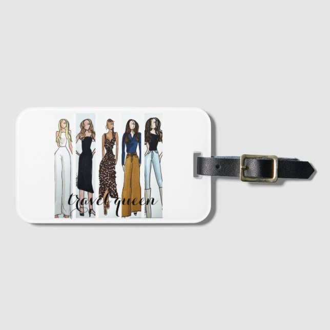 Etiqueta de equipaje de moda (Anverso horizontal)