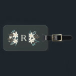 Etiqueta de equipaje de monograma floral de Poinse<br><div class="desc">Esta elegante etiqueta para el equipaje incluye un Monograma con un delicado diseño floral de puninsettia. Esta etiqueta de equipaje es perfecta para usar durante las vacaciones y la temporada de invierno. Añadir más información al fondo Este diseño es moderno con una paleta de colores de moda y moda.</div>