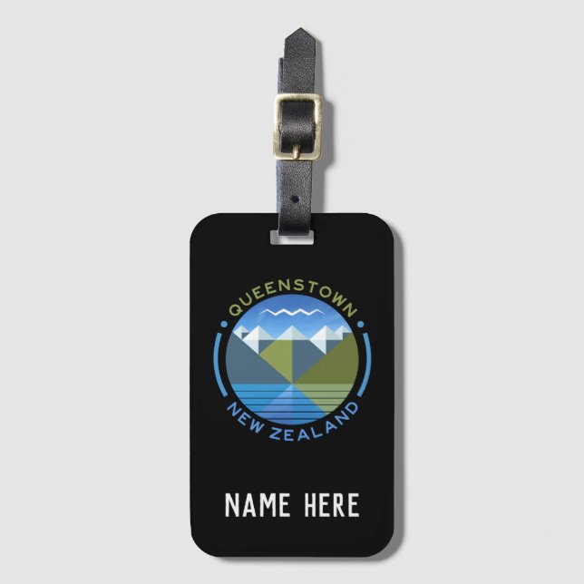 ETIQUETA DE EQUIPAJE DE NUEVA ZELANDIA PERSONALIZA (Anverso vertical)