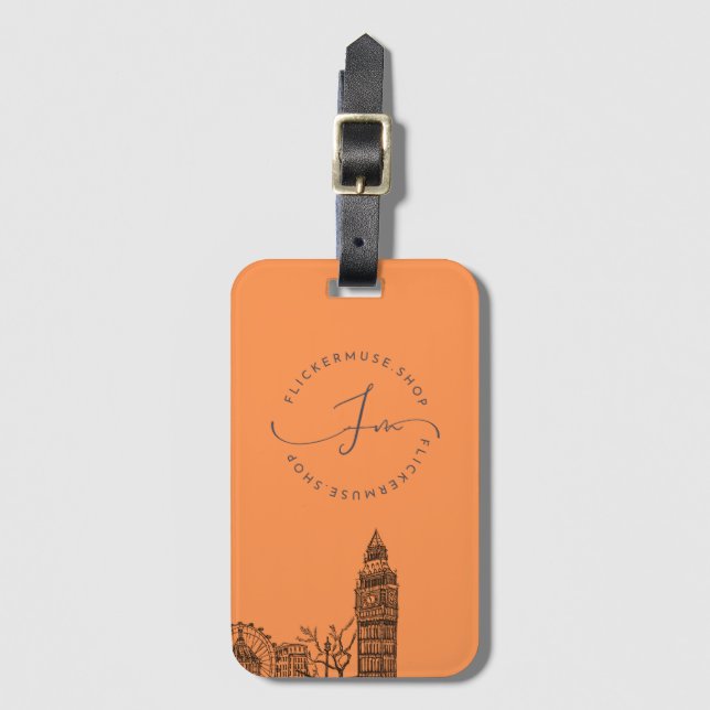 Etiqueta de equipaje de parpadeo (Naranja) (Anverso vertical)