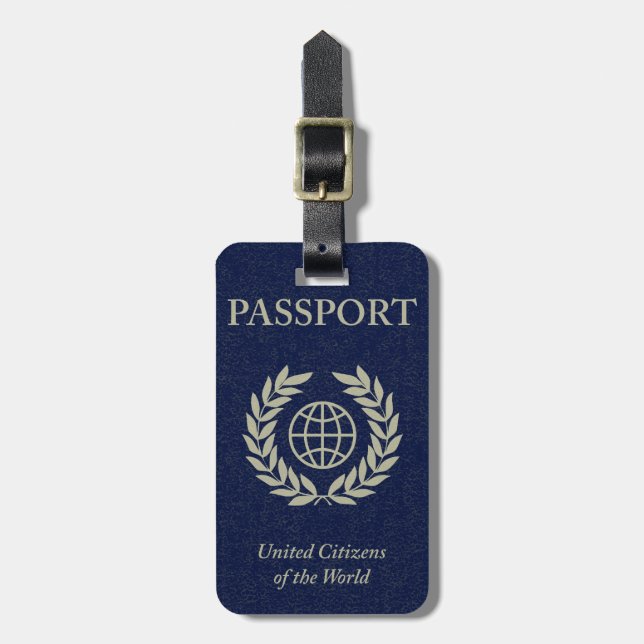 etiqueta de equipaje de pasaporte (Frente Vertical)