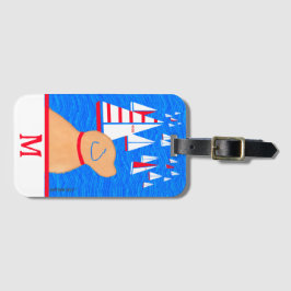 Etiqueta de equipaje de perro amarillo Regatta Day