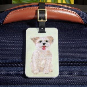 Etiqueta de equipaje de perro morkie