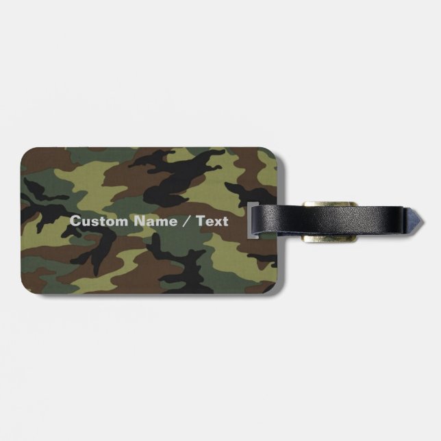 Etiqueta de equipaje de personalizado Camo - Nombr (Atrás Horizontal)