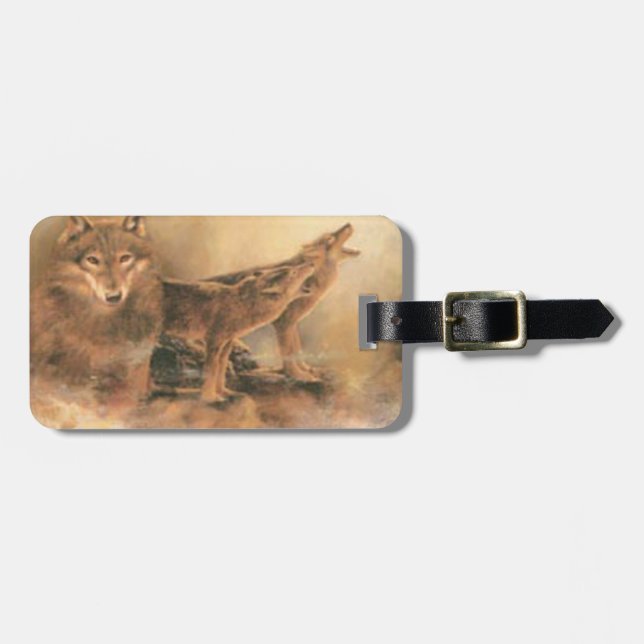 Etiqueta de equipaje de personalizado Wolves (Frente Horizontal)