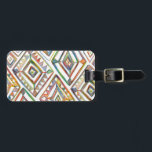 Etiqueta de equipaje de Rainbow Prisma<br><div class="desc">Nunca pierdas tu equipaje con esta colorida etiqueta de prisma arco iris. Personalizar con sus datos de contacto. Patrón de diamante dibujado a mano.</div>