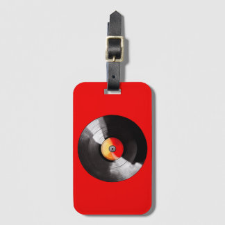 Etiqueta de equipaje de registro de vinilo