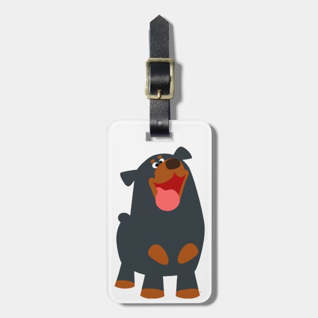 Etiqueta de equipaje de Rottweiler Personalizado a (Frente Vertical)