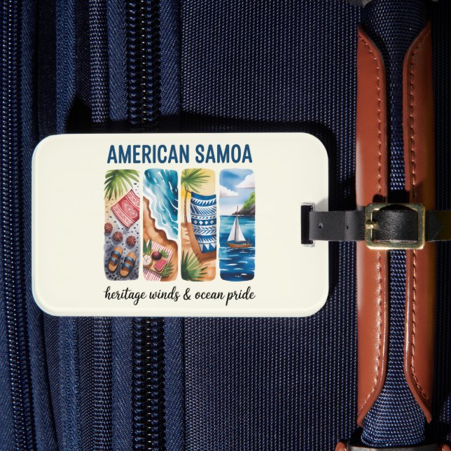 Etiqueta de equipaje de Samoa Americana - Vientos  (Anverso In Situ 4)