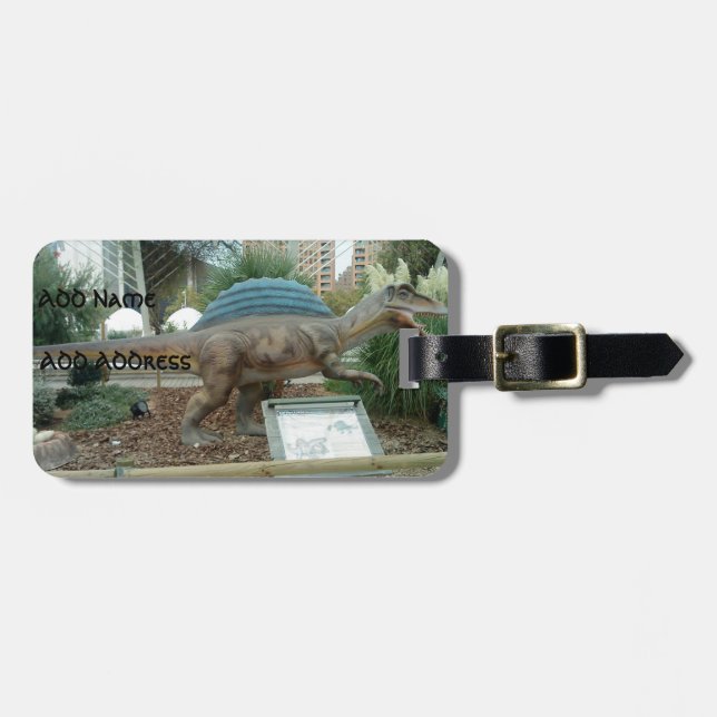 Etiqueta de equipaje de Spinosaurus Dinosaur (Frente Horizontal)