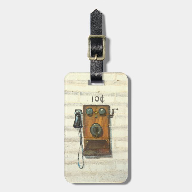 etiqueta de equipaje de teléfono antiguo (Frente Vertical)