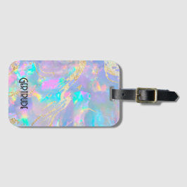 etiqueta de equipaje de textura opal