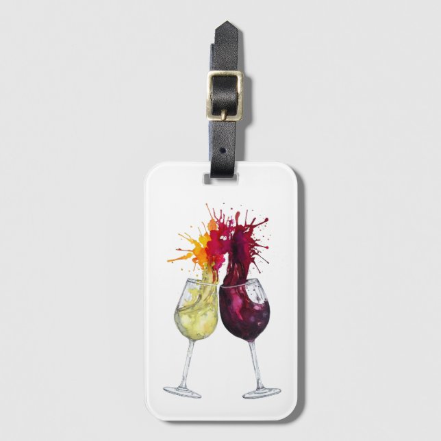 Etiqueta de equipaje de tiempo de vino (Anverso vertical)