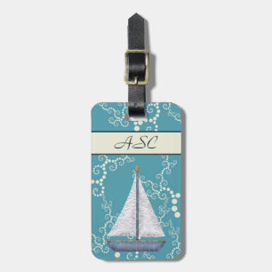 Etiqueta de equipaje de velero náutico personaliza
