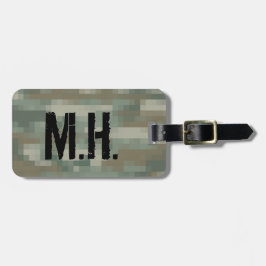 Etiqueta de equipaje de viaje monogramada | Camufl