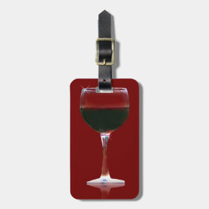 Etiqueta de equipaje de vino rojo