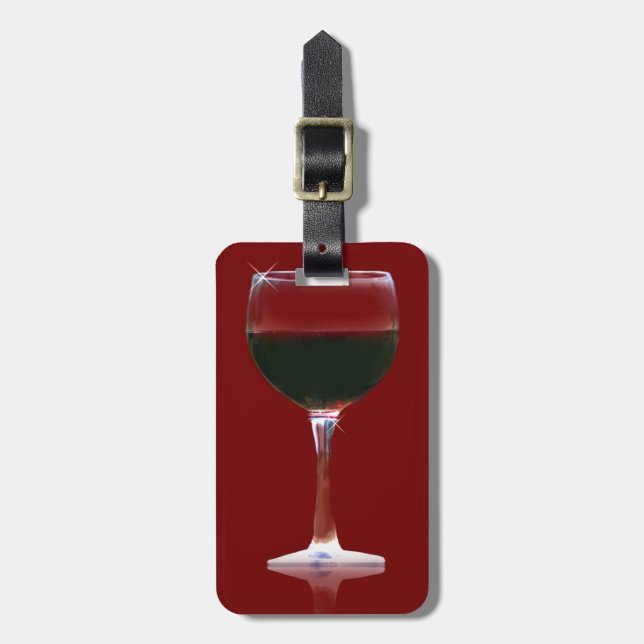 Etiqueta de equipaje de vino rojo (Frente Vertical)