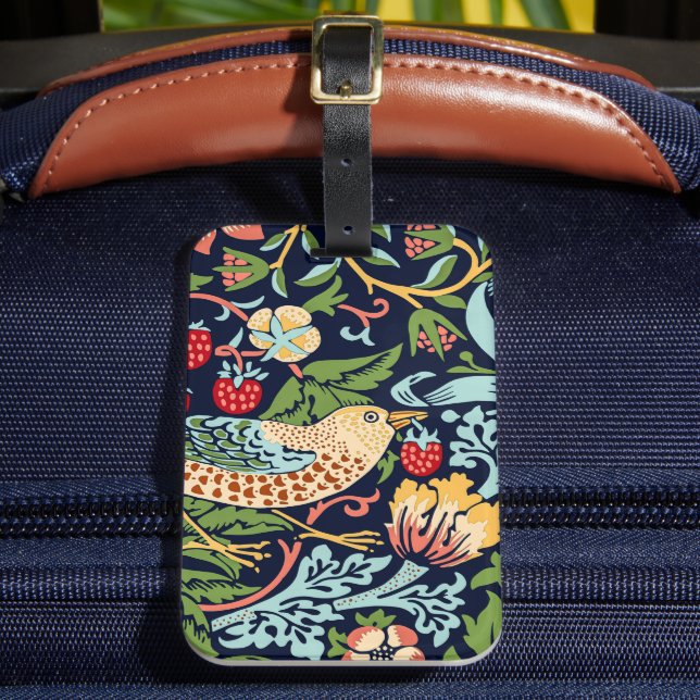 Etiqueta de equipaje de William Morris Strawberry  (Anverso In situ 2)