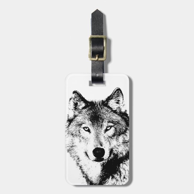 Etiqueta de equipaje de Wolf (Frente Vertical)