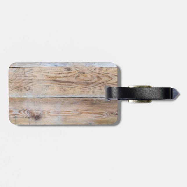 Etiqueta de equipaje de Wood Design (Atrás Horizontal)