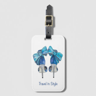 Etiqueta de equipaje de zapatos de moda