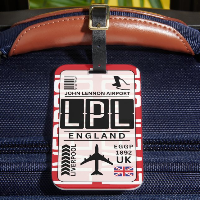 Etiqueta de equipaje del aeropuerto de Liverpool (Anverso In situ 2)