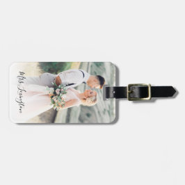 Etiqueta de equipaje del boda Photo Keepsake