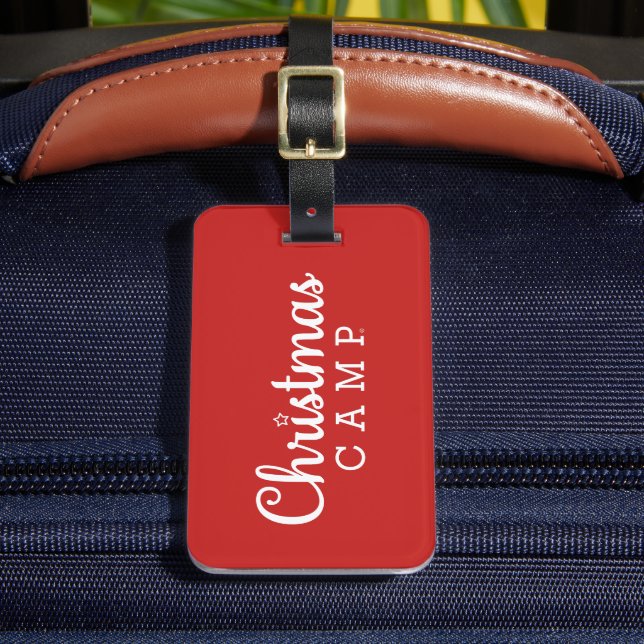 Etiqueta de equipaje del campamento de navidades (Anverso In situ 2)