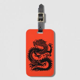 Etiqueta de equipaje del dragón chino tradicional