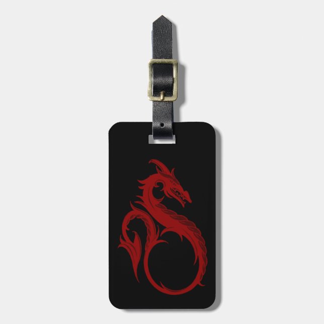 Etiqueta de equipaje del Dragón Rojo personalizado (Frente Vertical)