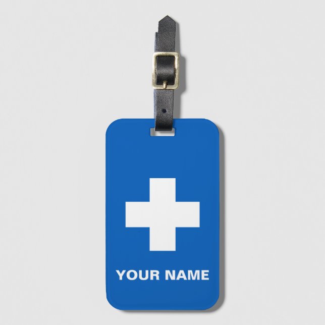 Etiqueta de equipaje del equipo médico profesional (Anverso vertical)