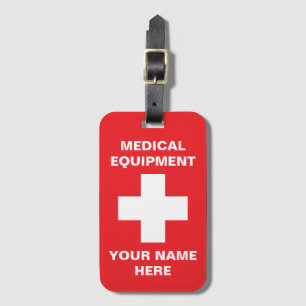 Etiqueta de equipaje del equipo médico profesional