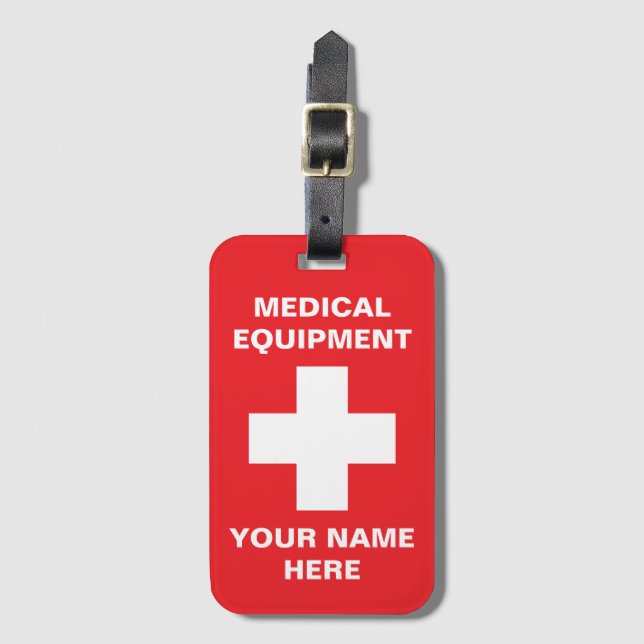 Etiqueta de equipaje del equipo médico profesional (Anverso vertical)