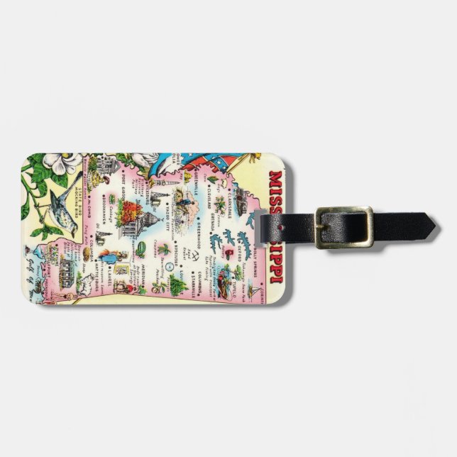 Etiqueta de equipaje del estado de Misisipi (Frente Horizontal)