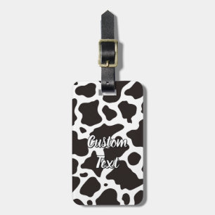 Etiqueta de equipaje del patrón de vaca