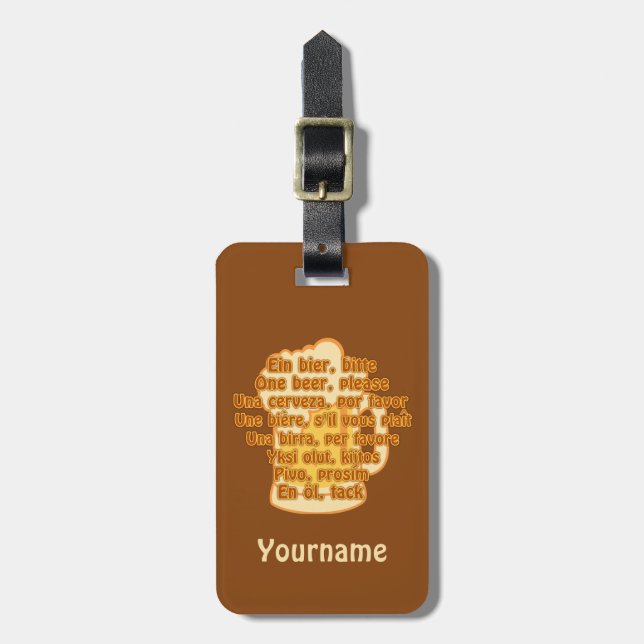 Etiqueta de equipaje del personalizado de cerveza (Frente Vertical)