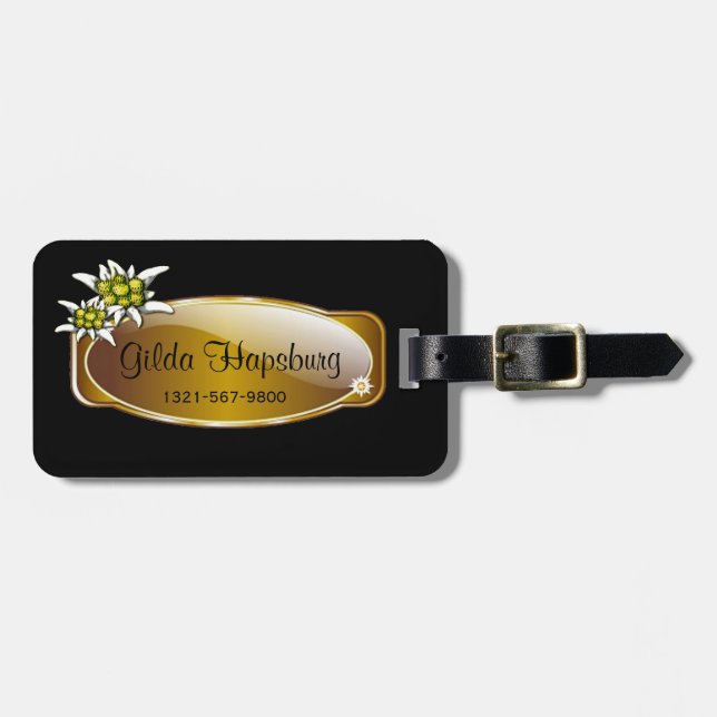 Etiqueta de equipaje del Personalizado de Edelweis (Frente Horizontal)