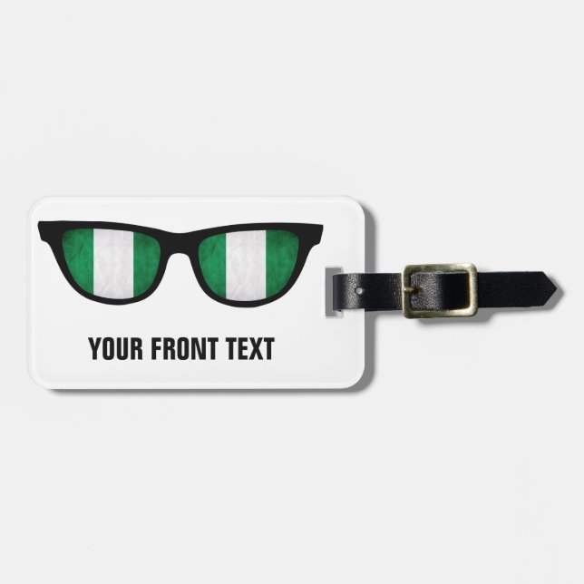 Etiqueta de equipaje del personalizado de Nigeria  (Frente Horizontal)
