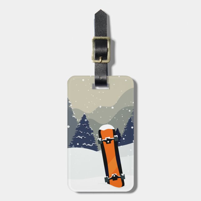Etiqueta de equipaje del personalizado de Snowboar (Frente Vertical)