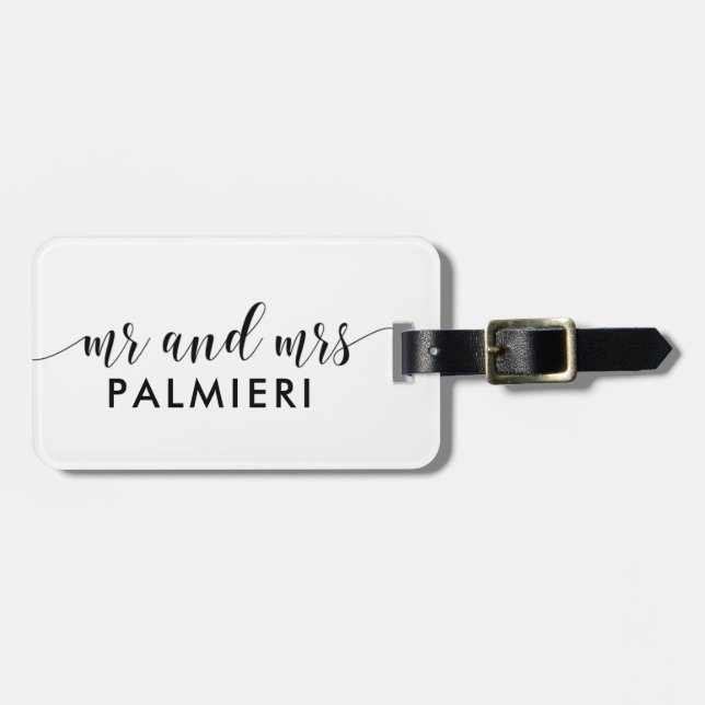 Etiqueta de equipaje del personalizado - MR y MRS. (Frente Horizontal)