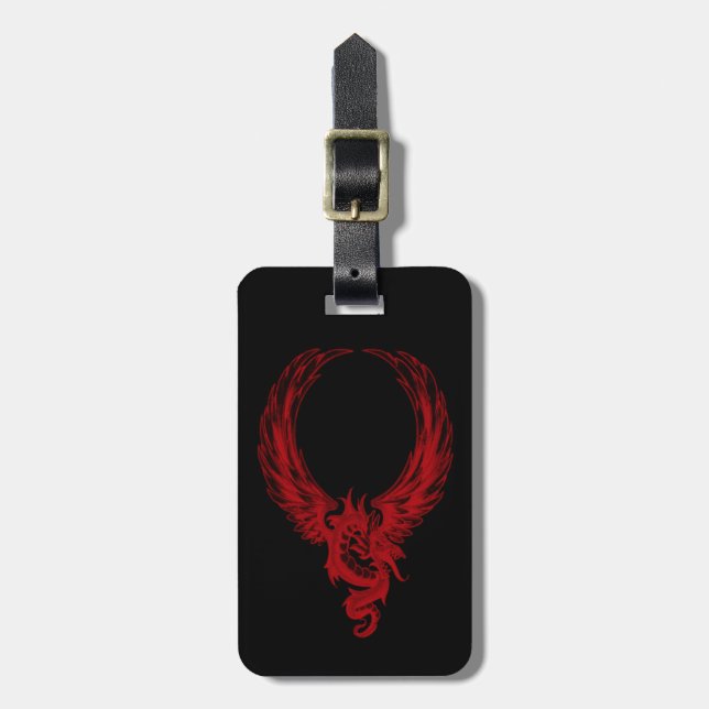 Etiqueta de equipaje del personalizado Red Dragon  (Frente Vertical)