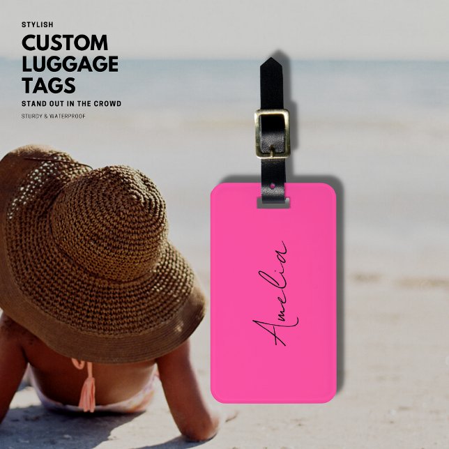 Etiqueta de equipaje del Personalizado rosa calien (Subido por el creador)