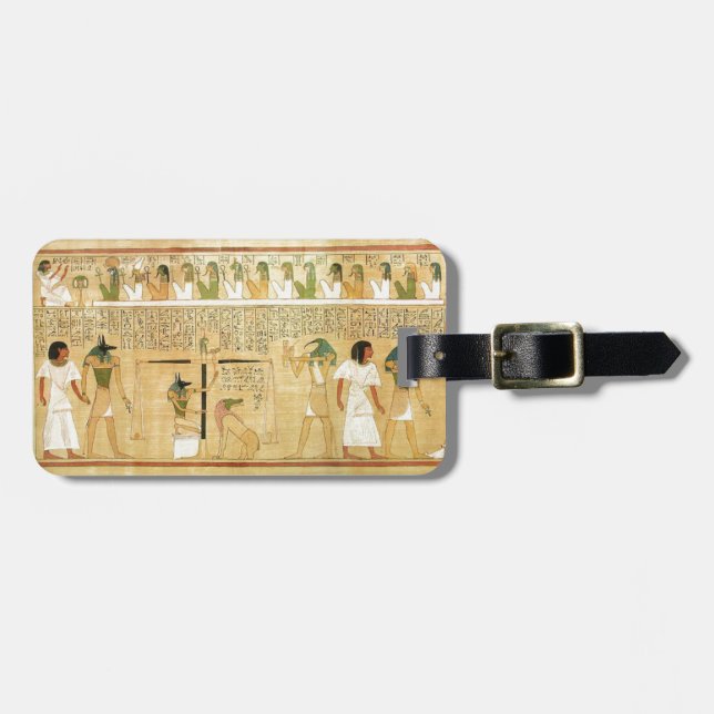 Etiqueta de equipaje Egipto-Hieroglyphs (Frente Horizontal)