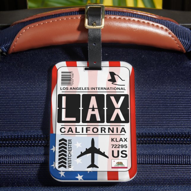 Etiqueta de equipaje LAX de Los Ángeles (Anverso In situ 2)