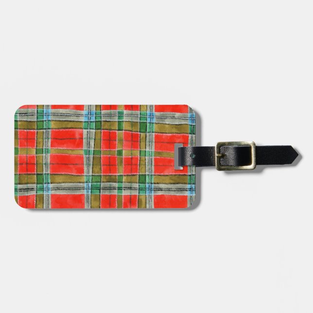 Etiqueta de equipaje MAC BAIN TARTAN (Frente Horizontal)