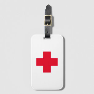 Etiqueta de equipaje médico simple de la Cruz Roja